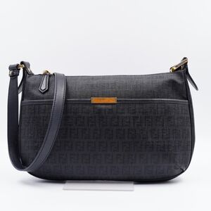 Fendi Black Logo Crossbody Bag with Gold Hardware